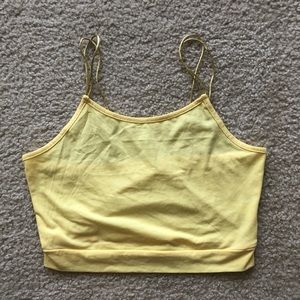 SHEIN yellow spaghetti strap crop top